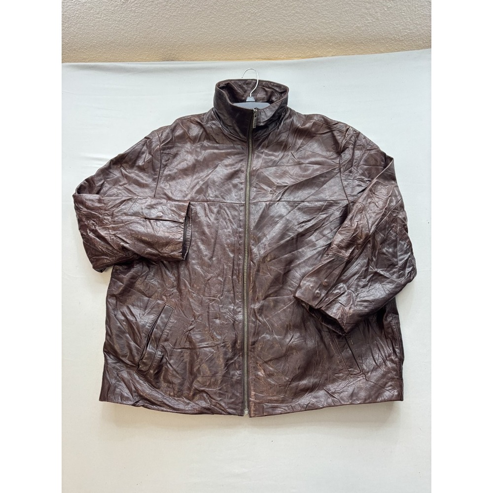 Pelle Studio Wilsons The Leather Experts Mens Brown Leather Jacket Full Zip 1X